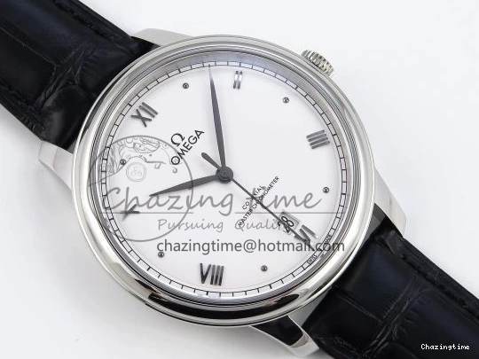 0325 ZipUp De Ville Date SS MKF 1:1 Best Edition White Dial Roman Marker on Black Leather Strap A 7741